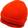 Petra Roc Inc Petra Roc Hi-Visibility Safety Beanie Hat with Reflective Woven Stripe, Orange, One Size OBE-S1